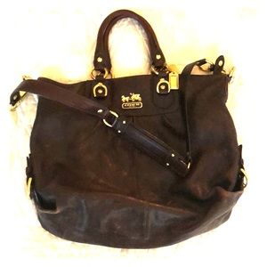 Large Coach brown leather purse